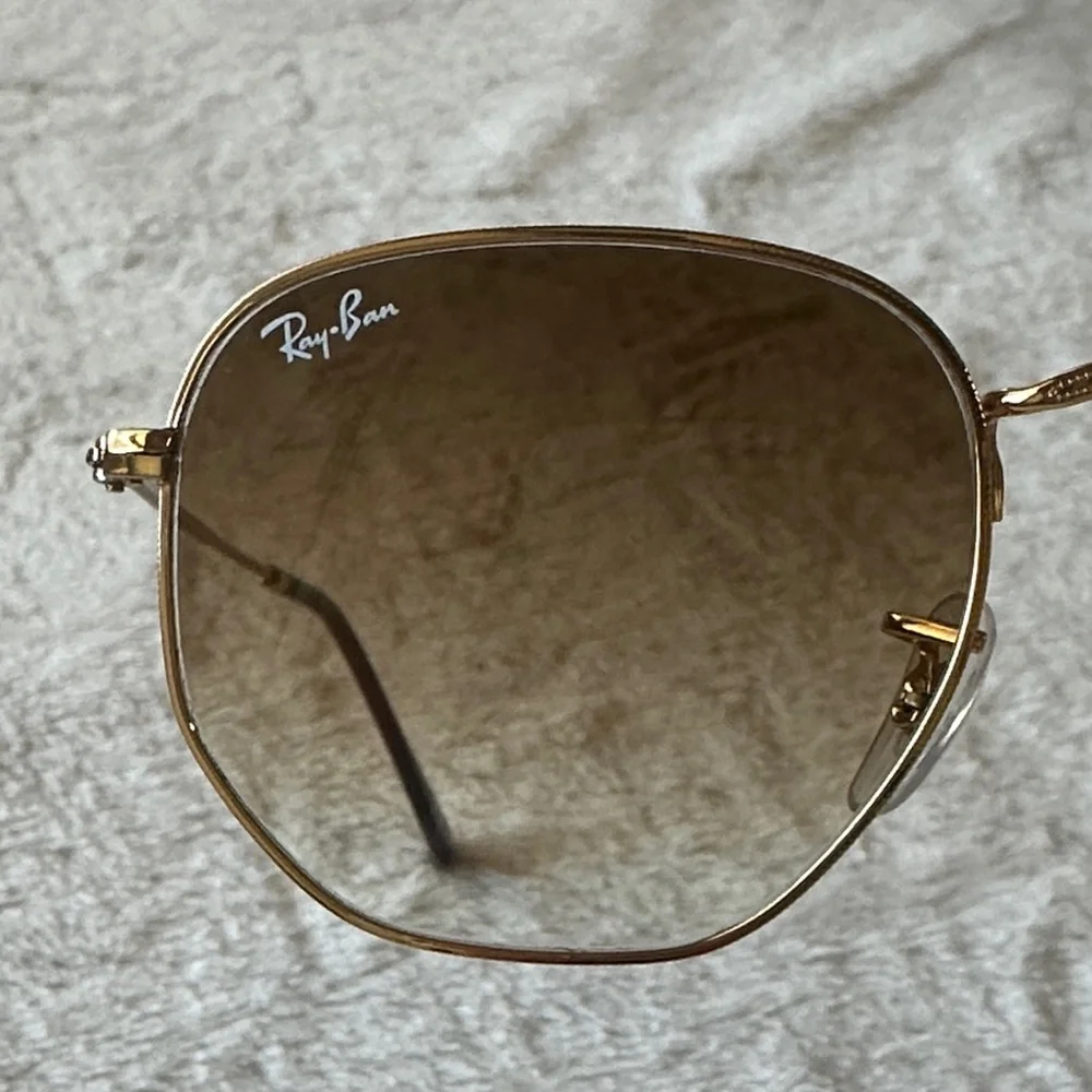 Ray-Ban Gold Frame Brown Lens Sunglasses with Brown Case - Picture 6 of 8